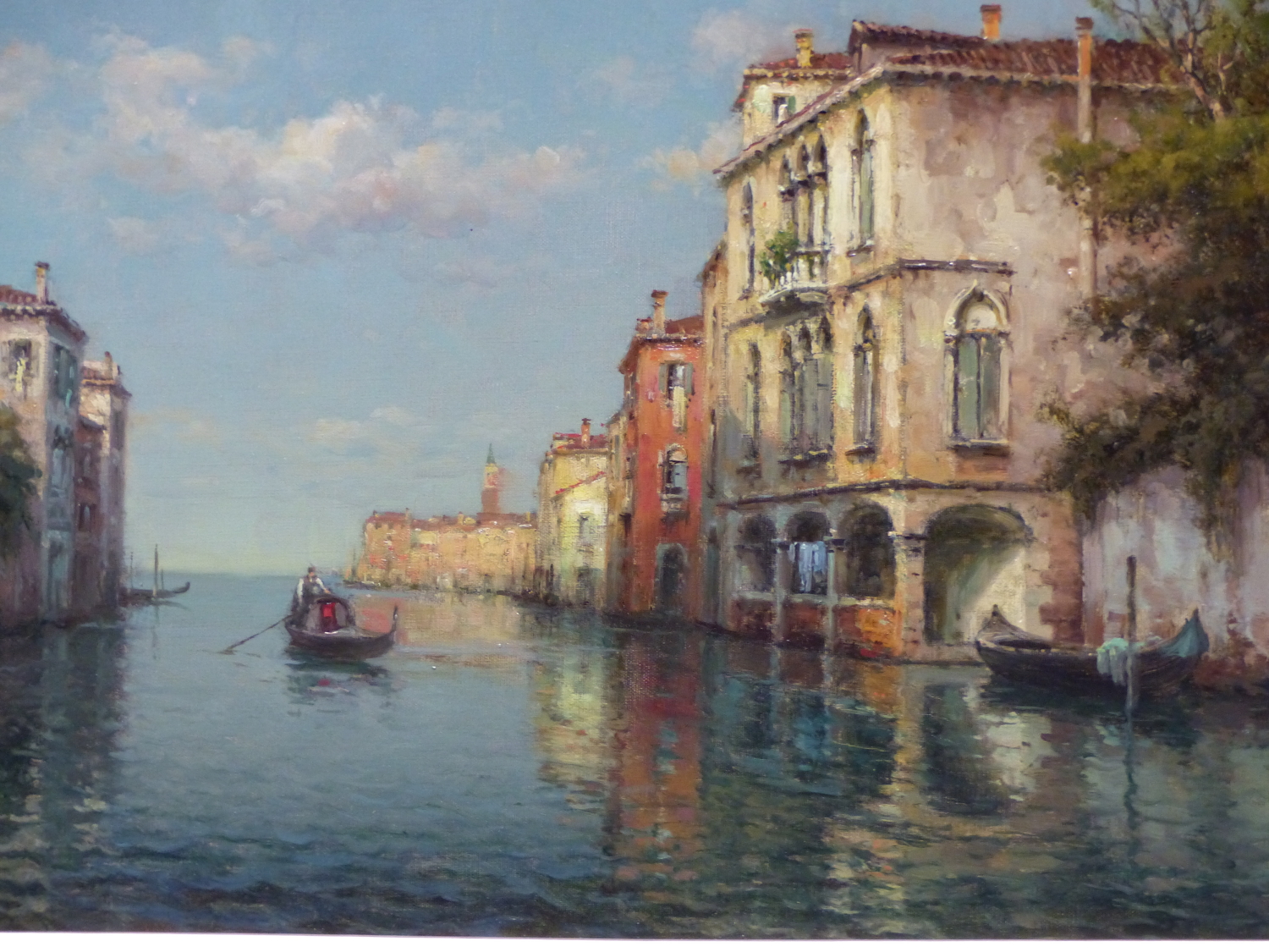 ANTOINE BOUVARD. (1870-1956) ARR VENETIAN CANAL, SIGNED OIL ON CANVAS, PROVENANCE: HAYNES FINE ART - Image 7 of 15