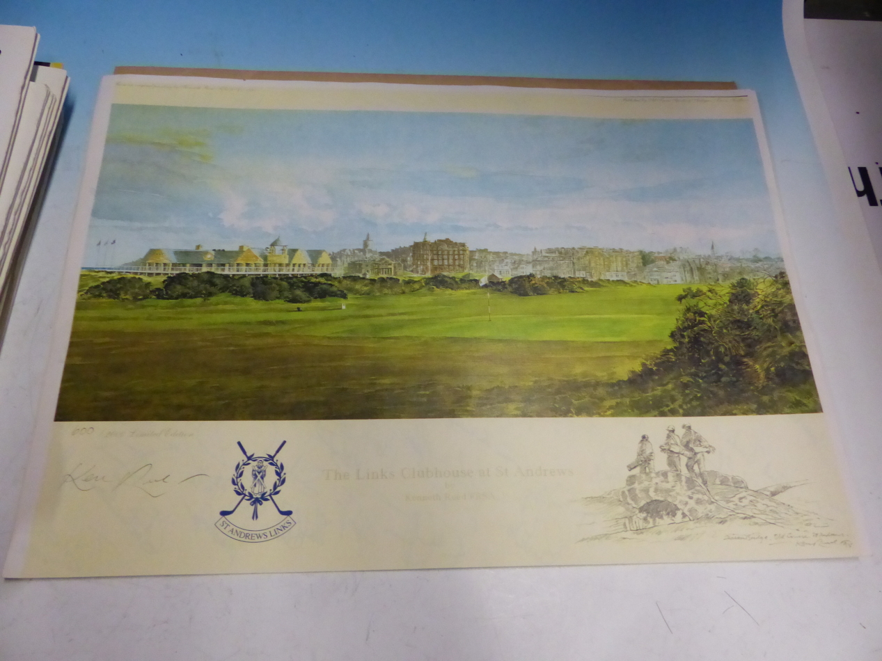 A COLLECTION OF ASTON VILLA,FACSIMILE SIGNED ST ANDREWS PRINTS, CRICKET, HORSE RACING AND OTHER - Image 4 of 5