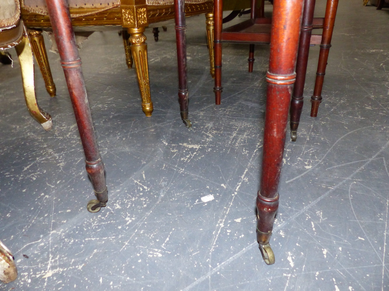 TWO 19th.C.MAHOGANY TWO TIER SIDE TABLES. - Image 11 of 12