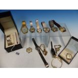 A COLLECTION OF WATCHES TO INCLUDE A DIAMOND SET ACCURIST, A DIAMOND & CO EXAMPLE, A GARRARD, BULOVA