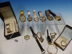 A COLLECTION OF WATCHES TO INCLUDE A DIAMOND SET ACCURIST, A DIAMOND & CO EXAMPLE, A GARRARD, BULOVA