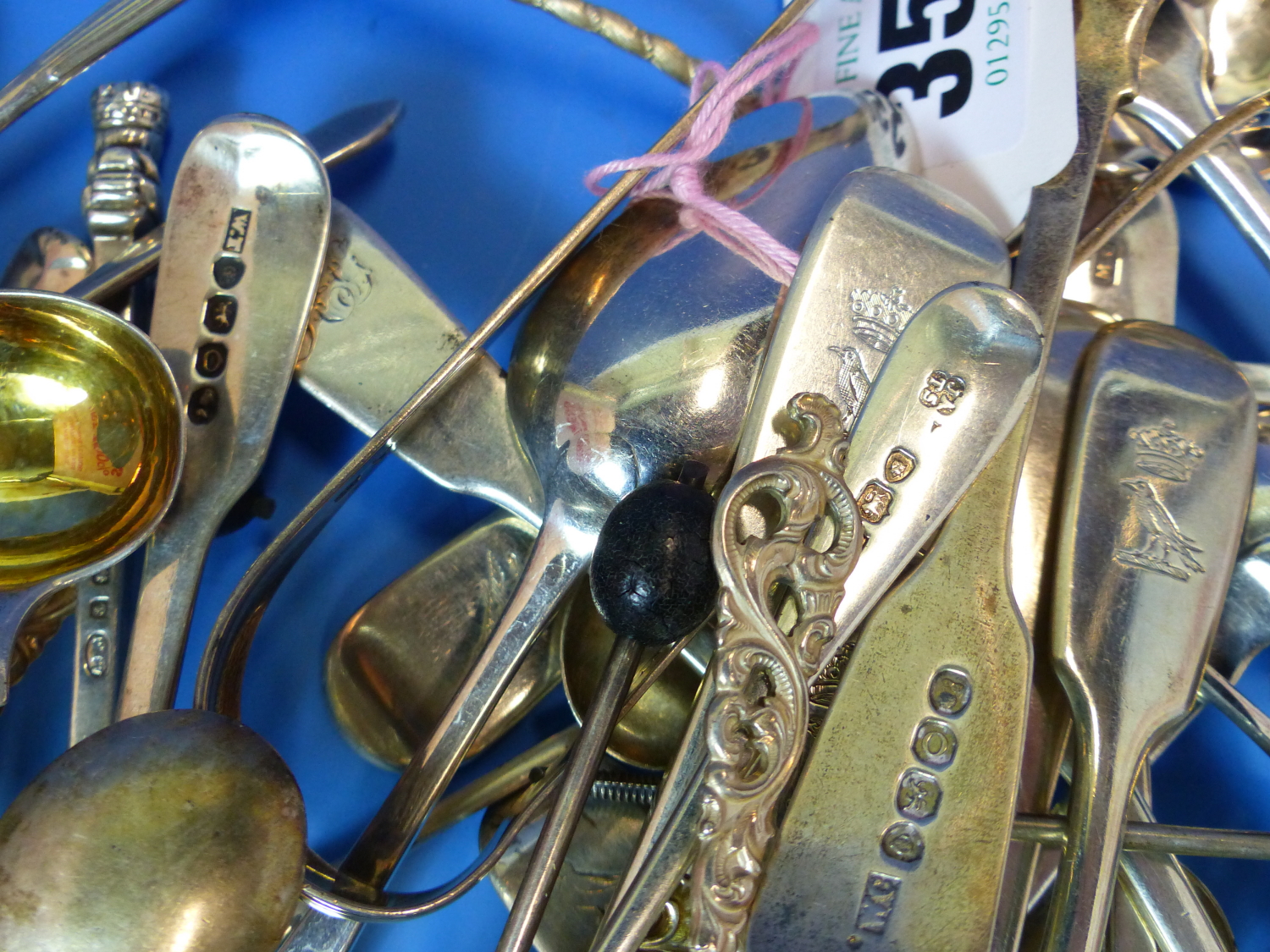 A COLLECTION OF VARIOUS 19th C. AND LATER HALLMARKED SILVER AND PLATED SMALL SPOONS, BUTTER - Image 7 of 10