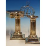 A PAIR OF HALLMARKED SILVER DWARF CANDLESTICKS WITH LOADED BASES HEIGHT 13cms ,DATED 1894, FOR