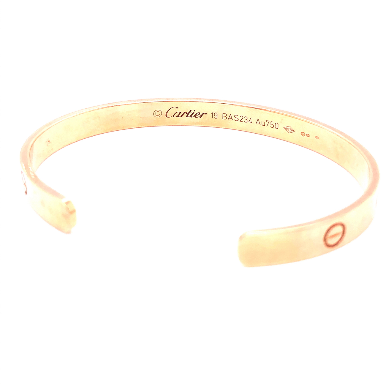 A LADIES 18ct. ROSE GOLD CARTIER TORQUE LOVE BANGLE. SIZE 19. REF NUMBER BAS234. WEIGHT 24.7grms. - Image 5 of 9