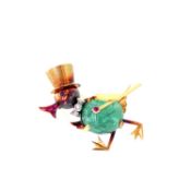 A VAN CLEEF AND ARPELS 18ct YELLOW GOLD AND GEMSET STROLLING DUCK CLIP BROOCH