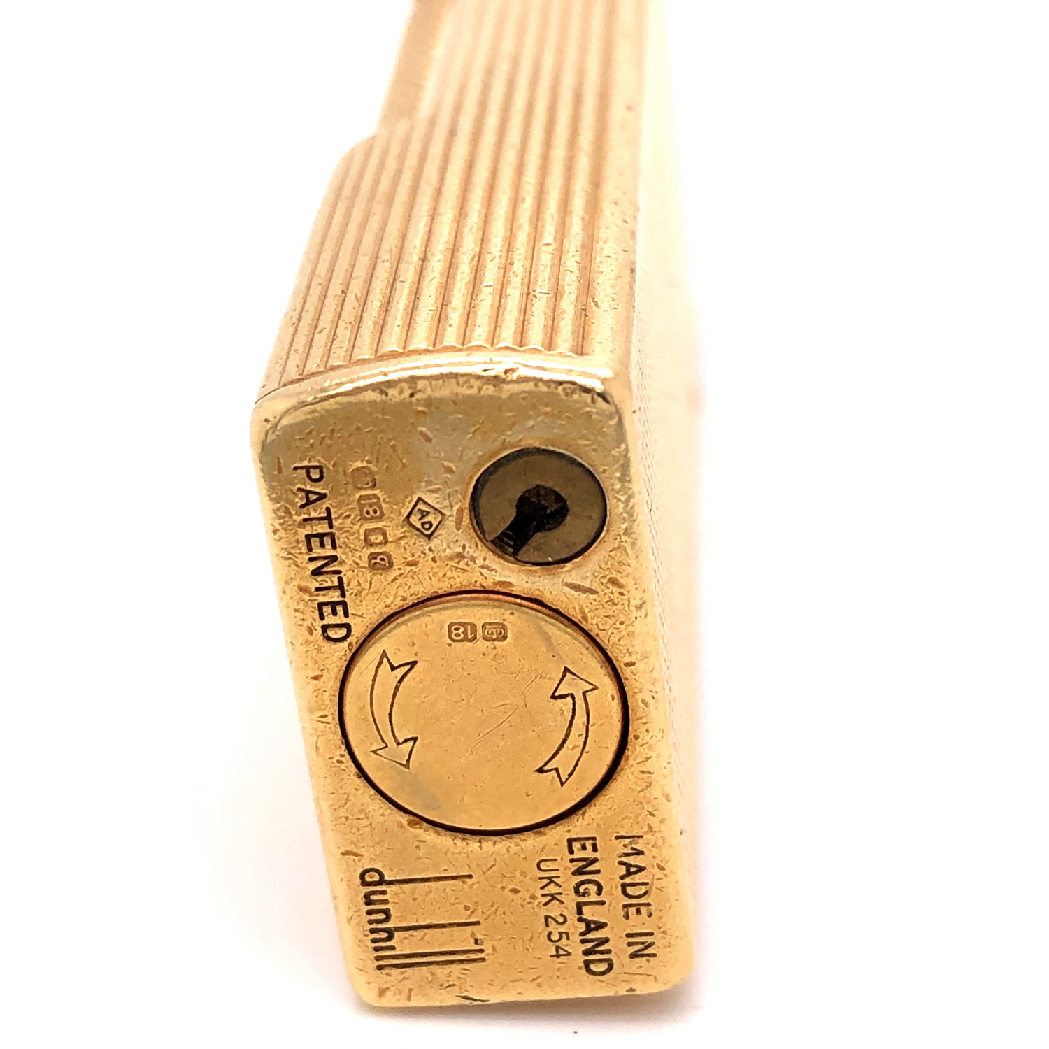 AN 18ct GOLD ROLLAGAS DUNHILL LIGHTER, DATED 1971, WEIGHT 134.6grms. - Image 2 of 2