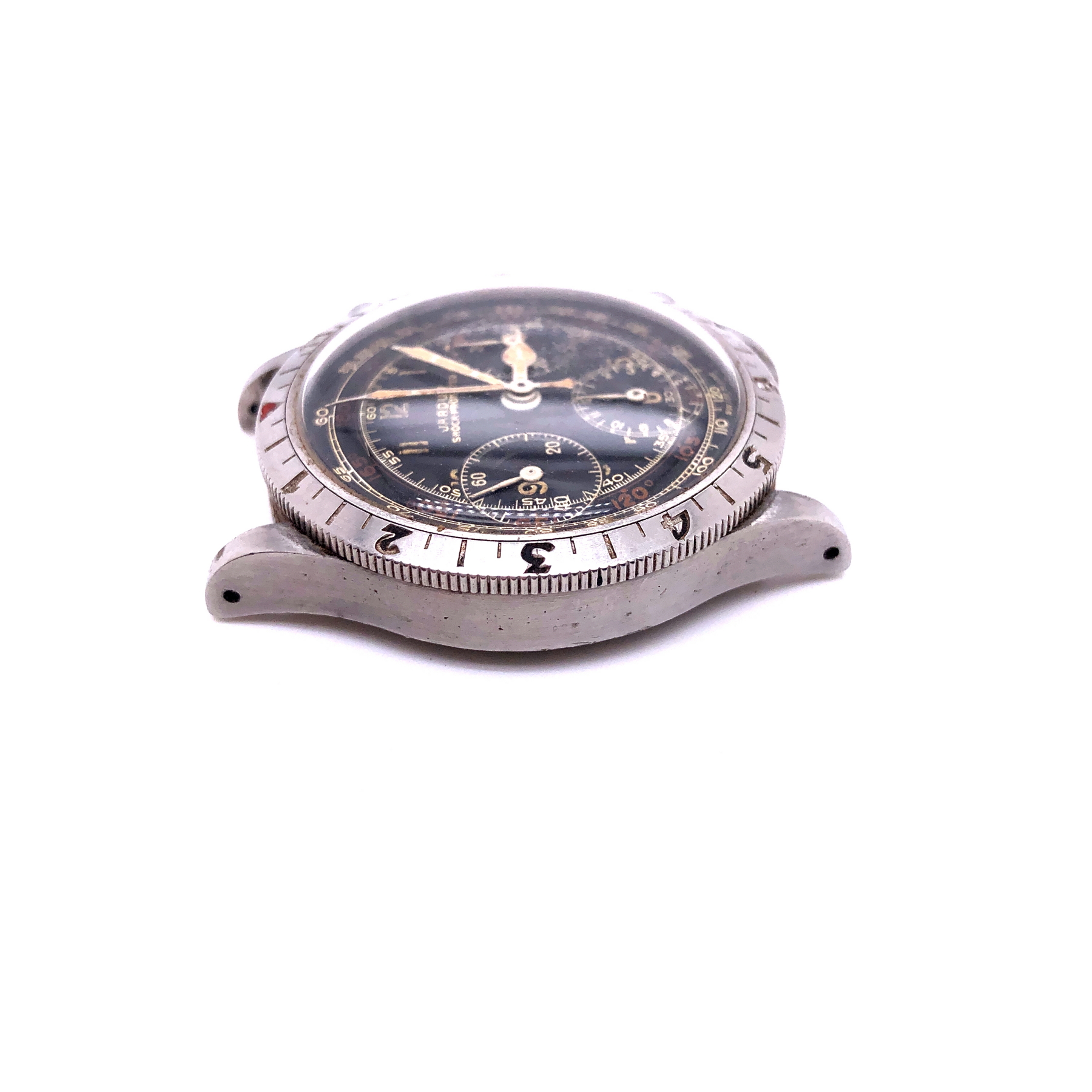 A RARE GENTLEMANS STAINLESS STEEL JARDUR BEZELMETER WATERPROOF PILOTS CHRONOGRAPH WRIST WATCH - Image 8 of 11