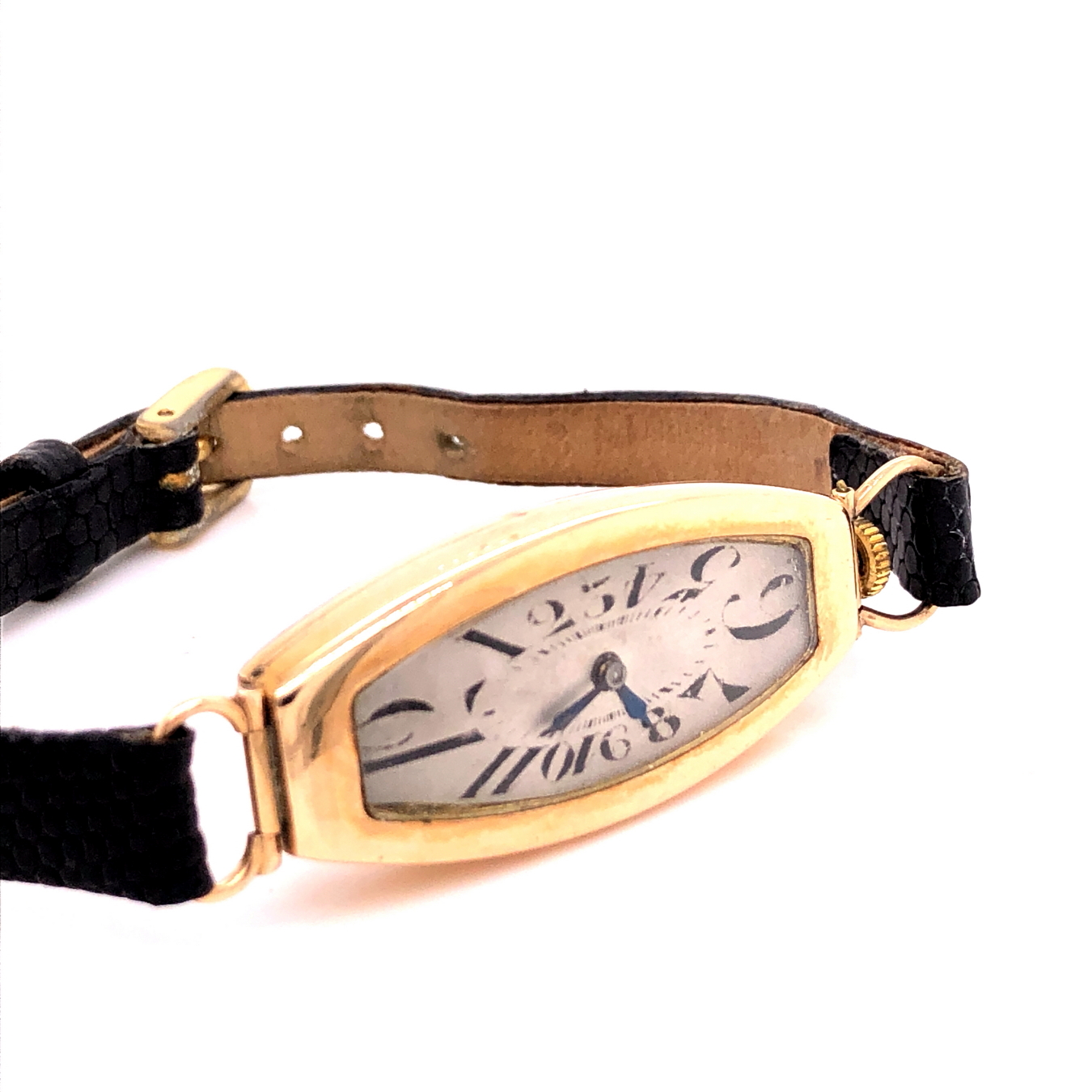 A 1920'S 14ct GOLD SWISS WATCH, SWISS SQUIRREL MARKS TO THE INSIDE COVER TOGETHER WITH WITH THE