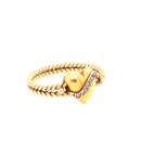 AN 18ct GOLD ANTIQUE DIAMOND SET SWEETHEART RING, FINGER SIZE M, WEIGHT 2.5grms.