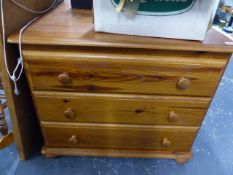 A PAIR OF SMALL THREE PINE CHESTS.