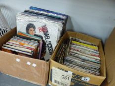 A QTY OF RECORD ALBUMS AND SINGLES.