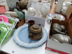 A QTY OF PLATEDWARES AND CUTLERY, CHINA, ETC.