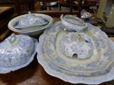 VARIOUS BLUE AND WHITE CHINAWARES.