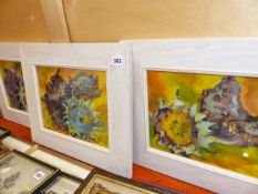 THREE OIL PAINTINGS, SIGNED KATE HENRY.