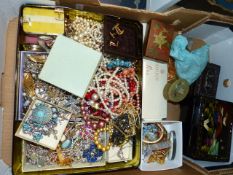 A LARGE BOX OF COSTUME JEWELLERY.