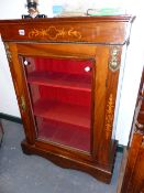 A VICTORIAN WALNUT DISPLAY BOOKCASE.