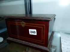 AN EDWARDIAN MAHOGANY BOX, TWO POCKET WATCHES, ETC.