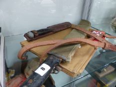 A VINTAGE MILITARY MACHETE, ETC.