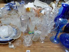 A QTY OF CUT GLASSWARES, ETC.