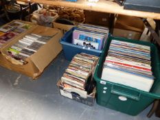 A QTY OF RECORD ALBUMS AND SINGLES.