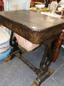 A 19th.C.LACQUER WORK SEWING TABLE.