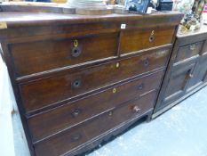 A 19th.C.MAHOGANY CHEST OF DRAWERS.