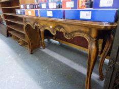 A WALNUT HALL TABLE.