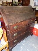 A GEORGIAN OAK BUREAU.