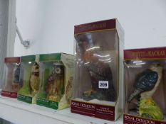 FIVE ROYAL DOULTON BIRDS OF PREY FIGURES.