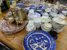 A PLATED TEASET AND VARIOUS TEAWARES.