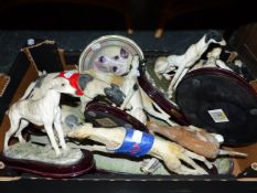 A COLLECTION OF GREYHOUND FIGURES.