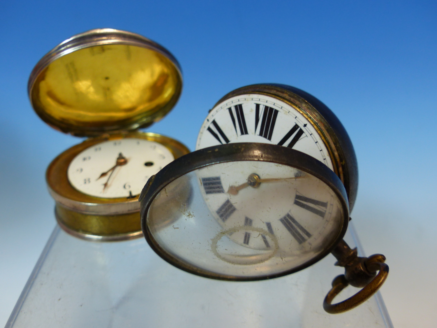 TWO FUSEE POCKET WATCHES IN SILVER CASES, ONE BY WALDFOGEL AND SIEDLER AND THE OTHER BY COULON,