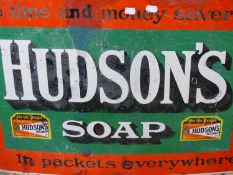 ENAMEL SIGN "HUDSONS SOAP", 92 x 62cms.