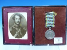 A VICTORIAN CRIMEA MEDAL WITH FOUR BARS, SEBASTAPOL, INKERMAN, BALAKLAVA & ALMA. BEARING THE