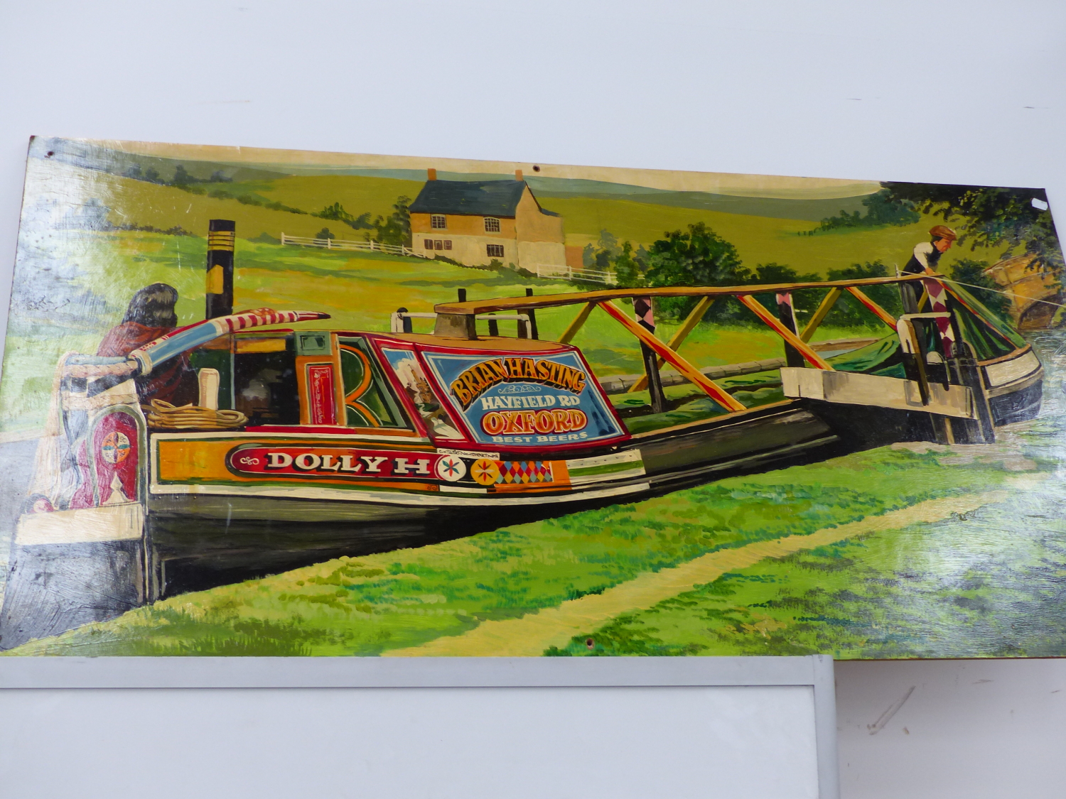 A GROUP OF THREE OIL ON BOARD STUDIES OF CANAL BOAT SCENES BY TIM NEEDLE. LARGEST 153 x 76cms. - Image 5 of 8