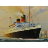 AFTER ROBERT TAYLOR. FAREWELL AMERICA, QUEEN MARY LEAVING NEW YORK, A LIMITED EDITION COLOUR