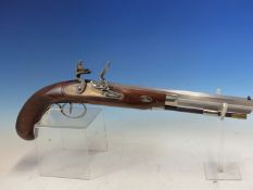 PISTOL- FAC REQUIRED, PEDERSOLI BLACK POWDER FLINTLOCK .45 CALIBRE. SERIAL NUMBER PD10061 (STOCK N