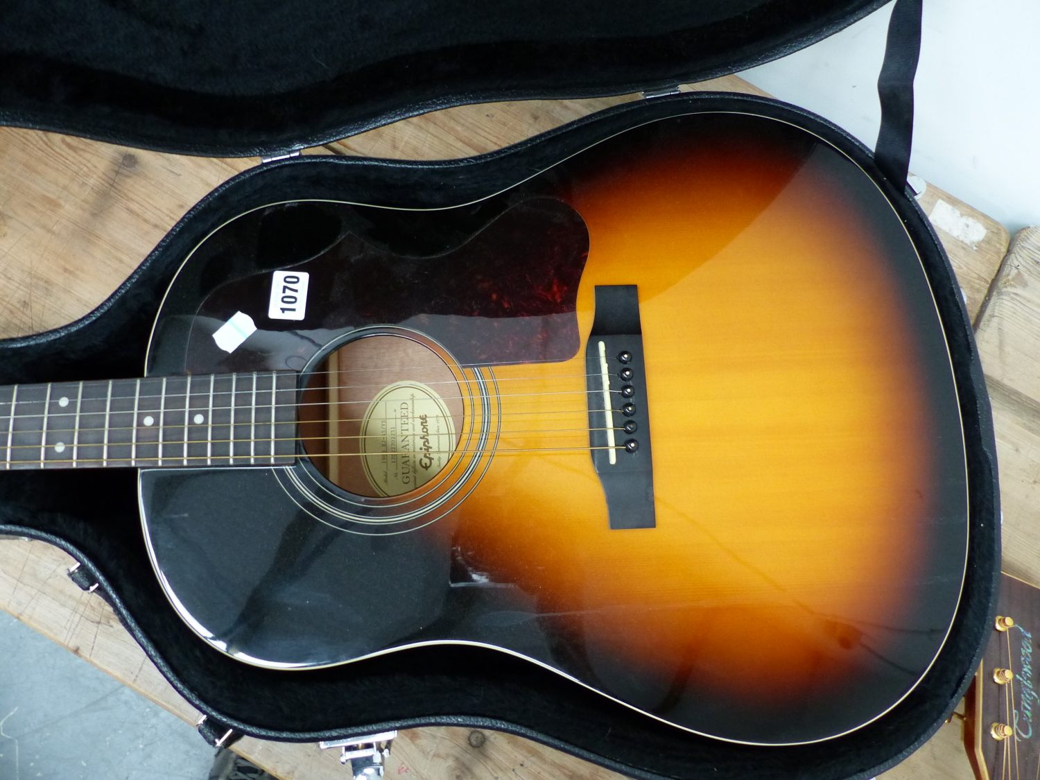 A EPIPHONE ACCOUSTIC GUITAR IN CARRYING CASE. - Image 2 of 29