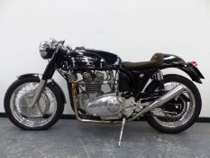 1959 "TRITON"- NORTON FEATHERBED FRAME FITTED WITH 1972 TRIUMPH TRIDENT T150 750CC ENGINE.-