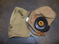 TWO AMERICAN ARMY AIR FORCE CLOTH FLYING HELMETS.