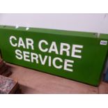 A VINTAGE ALLOY SIGN "CAR CARE SERVICE". 92 x 36cms.