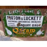 ENAMEL SIGN "OSRAM BULBS", 51 x 76cms.