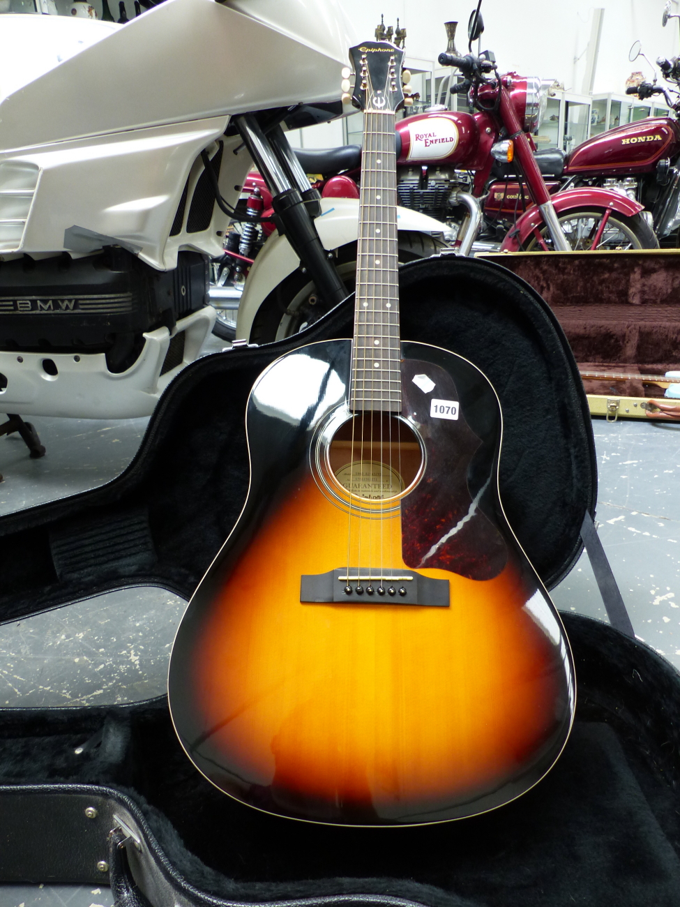 A EPIPHONE ACCOUSTIC GUITAR IN CARRYING CASE. - Image 10 of 29