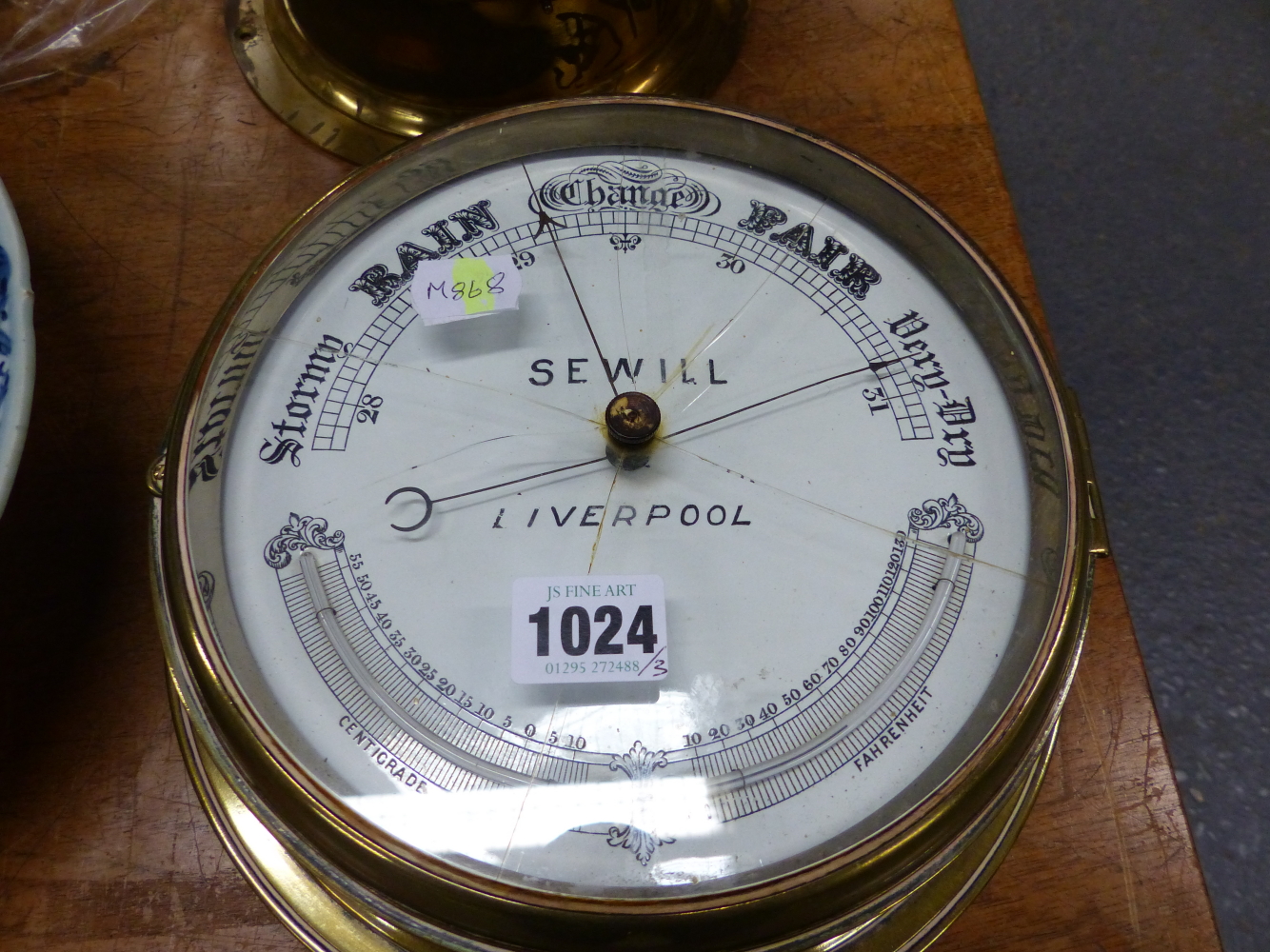 AN ELLIOTT BRASS CASED SHIPS TIMEPIECE ANOTHER BY GENERAL ELECTRIC TOGETHER WITH A SEWILL BRASS - Image 2 of 4