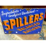 ENAMEL SIGN "SPILLERS BALANCED RATIONS", 76 x 51cms.