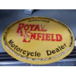 AUTHORISED ROYAL ENFIELD MOTORCYCLE DEALER SIGN, ALUMINIUM.