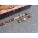 A HARDY PALAKONA No. 6 SALT WATER ROD, A HARDY THREE PIECE SALMON ROD WITH SPARE TOP, A THOMAS THREE