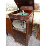 A MAHOGANY CASED THOMAS EDISON DIAMOND DISC LABORATORY MODEL WIND UP GRAMOPHONE WITH SOUTH AFRICAN