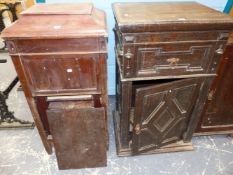 A COLUMBIA GRAFONOLA CABINET GRAMOPHONE AND AN OAK CABINET FOR RESTORATION (2).