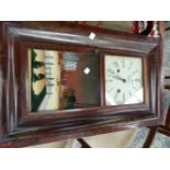 AN AMERICAN GLAZED MAHOGANY CASED WALL CLOCK BY CHAUNCEY JEROME, THE MOVEMENT STRIKING ON A COILED